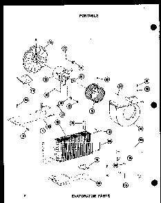 Evaporator Parts Diagram and Parts List for 6-SPMW P54972-13R Amana Air Conditioner