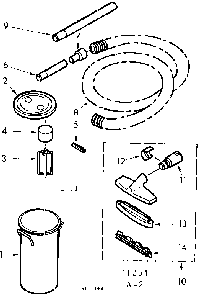 Attachment Parts Diagram and Parts List for 116A1251  Kenmore Filters & Accessories