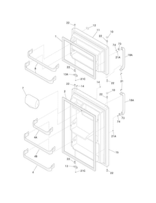 Doors Diagram and Parts List for CRT151LWC  Crosley Refrigerator