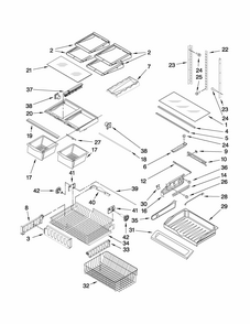 Shelf Parts Diagram and Parts List for G37026FEAS4  Maytag Refrigerator