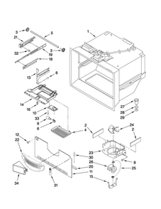 Freezer Liner Parts Diagram and Parts List for MBF1956KEQ2  Maytag Refrigerator