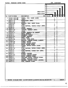 Freezer Outer Door Page 2 Diagram and Parts List for HMG-211560  Admiral Refrigerator