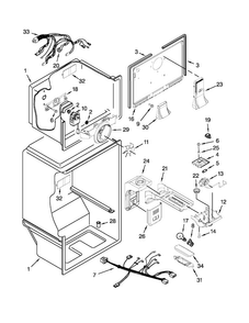Liner Parts Diagram and Parts List for M1TXEGMYS00  Maytag Refrigerator