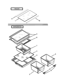 Shelf Parts Diagram and Parts List for A4TXCGFBW00  Amana Refrigerator