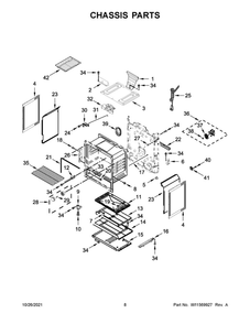 Chassis Parts Diagram and Parts List for MGR7700LZ1  Maytag Range