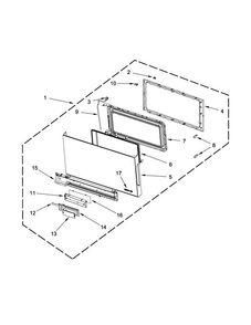 Door Parts Diagram and Parts List for YJMV9196CB0  Jenn-Air Microwave