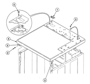 Cabinet Top Diagram and Parts List for SDG709QF  Speed Queen Dryer