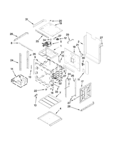 Upper Oven Parts Diagram and Parts List for JJW2830WR02  Jenn-Air Wall Oven