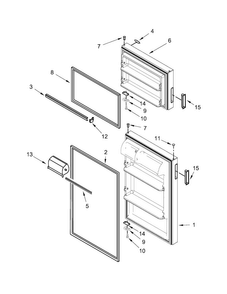 Door Parts Diagram and Parts List for ART104TFDW00  Amana Refrigerator
