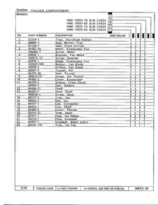 Freezer Compartment Page 2 Diagram and Parts List for 19924-0A  Admiral Refrigerator