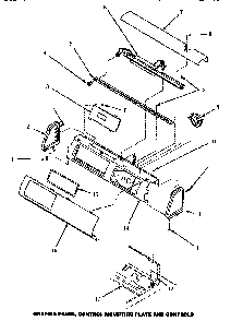 Graphic Panel, Control Mounting Plate & Controls Diagram and Parts List for CW9203W P1163405WW Amana Washer