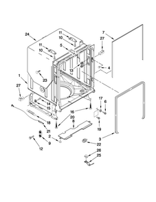 Tub And Frame Parts Diagram and Parts List for JDB8000AWC0  Jenn-Air Dishwasher