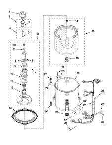 Basket And Tub Parts Diagram and Parts List for 7MMVWC310YW1  Maytag Washer