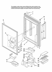 Refrigerator Door Parts Diagram and Parts List for GB2026REKS13  Amana Refrigerator