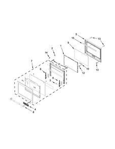 Oven Door Parts Diagram and Parts List for JJW3430DP00  Jenn-Air Wall Oven