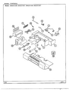 Shelves/accessories Diagram and Parts List for HMG531680  Admiral Refrigerator