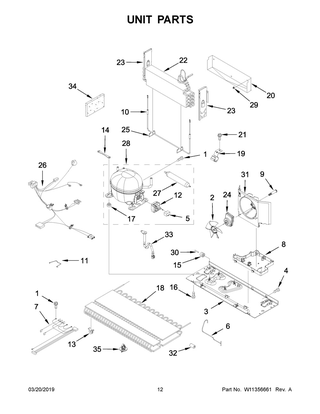Unit Parts Diagram and Parts List for JFC2290RTB02  Maytag Refrigerator