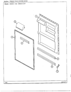 Fresh Food Inner Door Diagram and Parts List for HMG211360  Admiral Refrigerator
