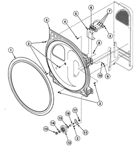 Roller Assy Diagram and Parts List for SDG409QF  Speed Queen Dryer