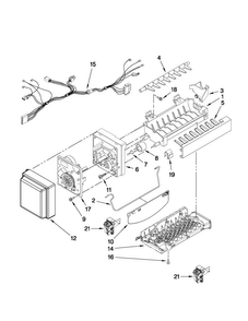 Icemaker Parts Diagram and Parts List for MFX2571XEW3  Maytag Refrigerator