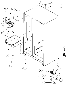 Rollers And Back Unit Diagram and Parts List for 36048-P1122102W  Amana Refrigerator