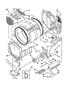 Bulkhead Parts Diagram and Parts List for MDE25PDAZW1  Maytag Dryer