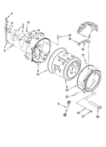Tub And Basket Parts Diagram and Parts List for MHWE900VW01  Maytag Washer
