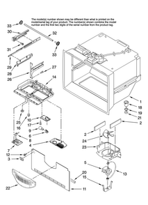 Freezer Liner Parts Diagram and Parts List for CB19G7W13  Crosley Refrigerator