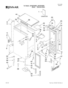 Cabinet Liner And Door Parts Diagram and Parts List for JIM158XWRS0  Jenn-Air Ice Maker
