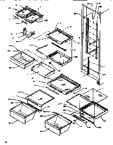 Shelving & Drawers Diagram and Parts List for SRDE520SBW-P1183102WW  Amana Refrigerator