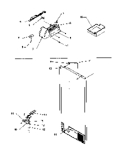 Factory Installed Ice Maker Diagram and Parts List for THI21S3L-P1194701WL  Amana Refrigerator