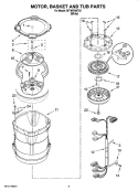 MOTOR, BASKET AND TUB PARTS Diagram and Parts List for MTW6700TQ1  Maytag Washer