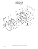 DOOR PARTS Diagram and Parts List for MDG25PRAWW0  Maytag Dryer