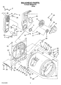 BULKHEAD PARTS Diagram and Parts List for MGD5830TW1  Maytag Dryer