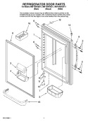 REFRIGERATOR DOOR PARTS Diagram and Parts List for MBF1956KEB11  Maytag Refrigerator