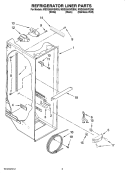 REFRIGERATOR LINER PARTS Diagram and Parts List for MSD2550VEU00  Maytag Refrigerator