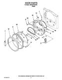 DOOR PARTS Diagram and Parts List for MDE25PDAGW0  Maytag Dryer