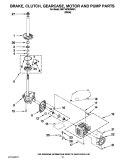 BRAKE, CLUTCH, GEARCASE, MOTOR AND PUMP PARTS Diagram and Parts List for MAT14PRAWW1  Maytag Washer