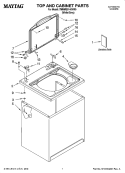 TOP AND CABINET PARTS Diagram and Parts List for 7MMMS0140VW0  Maytag Washer