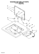 WASHER TOP AND LID PARTS Diagram and Parts List for YMET3800TW1  Maytag Washer Dryer Combo