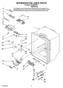 REFRIGERATOR LINER PARTS Diagram and Parts List for JFC2089HPR11  Jenn-Air Refrigerator