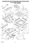 EVAPORATOR, ICE CUTTER GRID AND WATER PARTS Diagram and Parts List for JIM158XBRB1  Jenn-Air Ice Maker