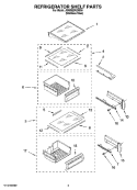 REFRIGERATOR SHELF PARTS Diagram and Parts List for JS48SEDUDB00  Jenn-Air Refrigerator