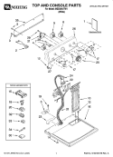 TOP AND CONSOLE PARTS Diagram and Parts List for MED5840TW1  Maytag Dryer