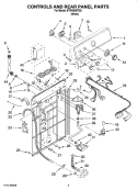 CONTROLS AND REAR PANEL PARTS Diagram and Parts List for MTW5600TQ2  Maytag Washer