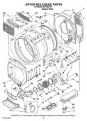 DRYER BULKHEAD PARTS Diagram and Parts List for MET3800TW1  Maytag Washer Dryer Combo