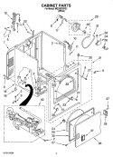 CABINET PARTS Diagram and Parts List for MGD5570TQ1  Maytag Dryer
