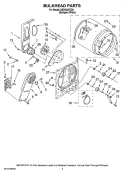 BULKHEAD PARTS, OPTIONAL PARTS (NOT INCLUDED) Diagram and Parts List for NED5200TQ0  Amana Dryer