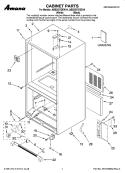 CABINET PARTS Diagram and Parts List for ABB2527DEW14  Amana Refrigerator