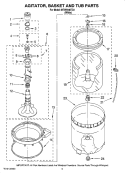 AGITATOR, BASKET AND TUB PARTS Diagram and Parts List for MTW5640TQ1  Maytag Washer
